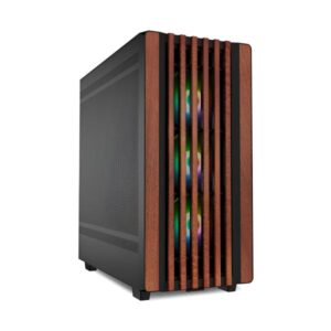 CASE GAMING RGB SHARKOON REBEL C70M MID TOWER VENTILADORES 4 DE 120MM CON VIDRIO LATERAL Y ACABADO EN MADERA FRONTAL 4044951040179
