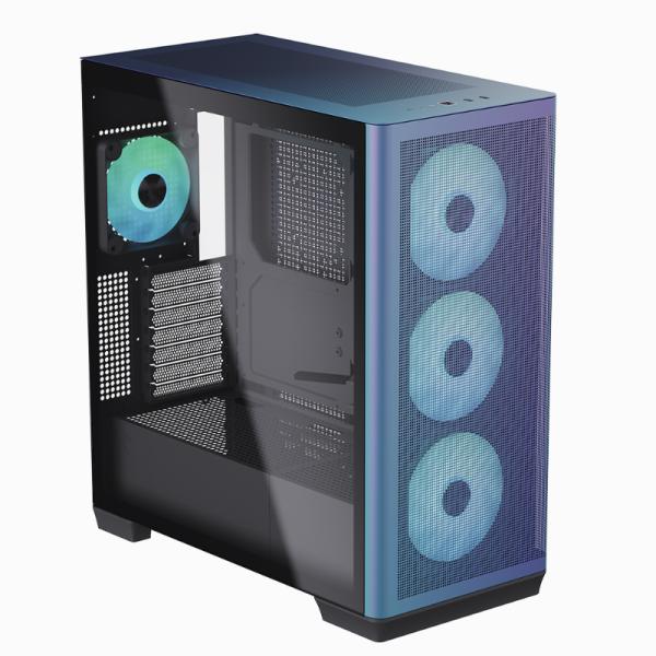 CASE RGB APNX C1-R-CF-V1 MID TOWER VENTILADORES 3 DE 140MM Y 1 DE 120MM CON MALLA FRONTAL Y LATERAL APCM-CR01143.C1