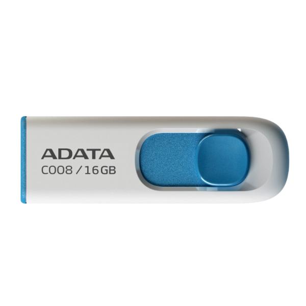 MEMORIA USB 2.0 16GB ADATA WHITE+BLUE AC008-16G-RWE