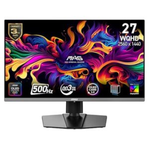 MONITOR GAMING MSI MAG 272QP QD-OLED X50 26.5" PLANA 2560X1440 WQHD 500HZ QD-OLED G-SYNC / FREESYNC HDMI / DISPLAYPORT / USB-C 9S6-3CD79A-035