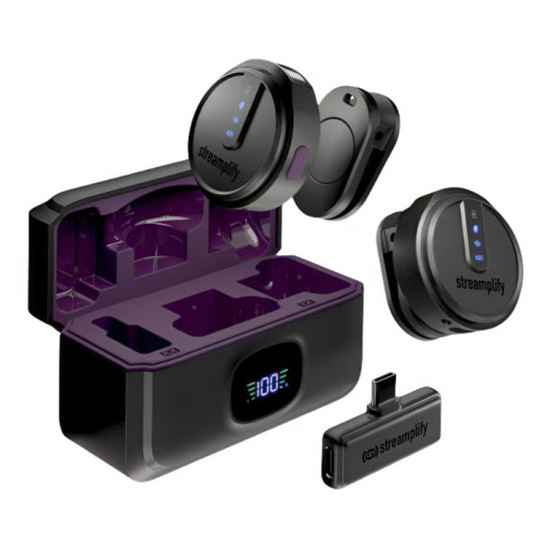 MICROFONO STREAMPLIFY MIC GO-48-WL-BK INALÁMBRICO SPML-MG1C051.11