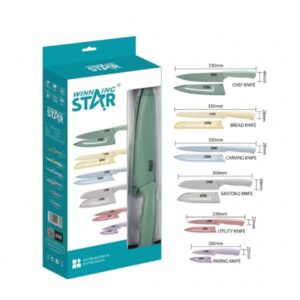 SET DE CUCHILLOS WINNING STAR ST-7808 6 PIEZAS DJ-1706-WST-38783