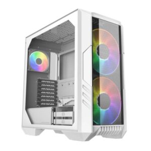 CASE GAMING RGB COOLER MASTER HAF 500 MID TOWER 2 VENTILADORES DE 200MM Y 2 DE 120MM CON VIDRIO LATERAL Y MALLA FRONTAL H500-WGNN-S00 BLANCO