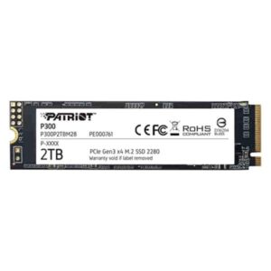 HD INTERNO SOLIDO 2TB PATRIOT P300 M.2 2280 PCIE GEN3 X4 NVME 2100MB/S / 1650MB/S P300P2TBM28 P300 NEGRO