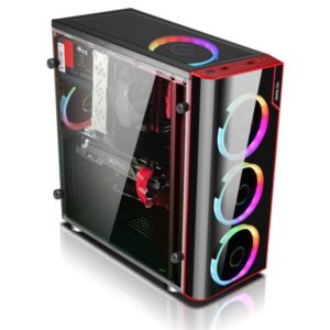 CASE GAMING RGB  EAGLE WARRIOR CG06Z3RA001C MID TOWER VENTILADORES 3 DE 120MM CON VIDRIO LATERAL Y PANEL ACRÍLICO FRONTAL NEGRO