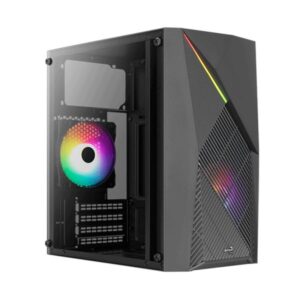CASE GAMING RGB AEROCOOL RAIDER MINI-G-BK-V2 VENTILADORES 2 DE 120MM CON VIDRIO LATERAL ACCS-PV44023.11 NEGRO