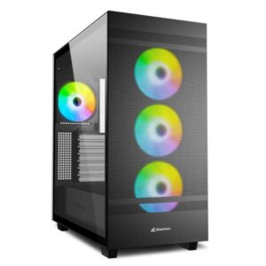 CASE GAMING RGB SHARKOON REBEL C50 MID TOWER VENTILADORES 4 DE 120MM CON VIDRIO LATERAL Y MALLA FRONTAL 4044951038244 NEGRO