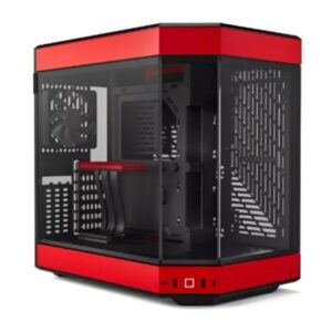 CASE GAMING HYTE Y60 MID TOWER  VENTILADORES 3 DE 120MM CON VIDRIO FRONTAL, LATERAL Y ESQUINA  CS-HYTE-Y60-BR ROJO / NEGRO