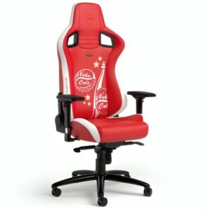 SILLA GAMING NOBLECHAIRS  EPIC EDICIÓN FALLOUT NUKA COLA CUERO SINTÉTICO NBL-PU-FNC-001 ROJO