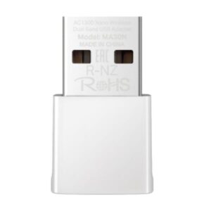ADAPTADOR DE RED MERCUSYS MA30N(US) DUAL BAND USB 2.0  867 MBPS (5 GHz) + 400 MBPS (2,4 GHz)