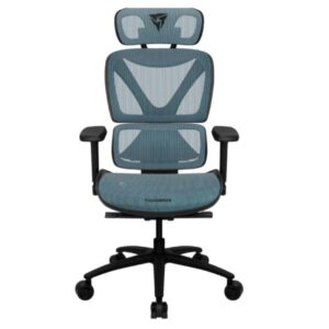 SILLA DE OFICINA ERGONÓMICA THUNDERX3 XTC CHROMA MALLA DE CUERO SINTÉTICO TRANSPIRABLE TEGC-3073101.B1 AZUL/NEGRO