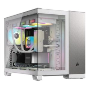 CASE CORSAIR 2500X MID TOWER SIN VENTILACIÓN CON VIDRIO LATERAL Y MALLA FRONTAL CC-9011289-WW BLANCO/PLATEADO