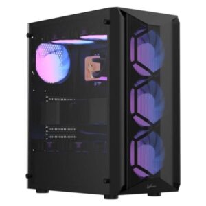 CASE ARGB FORMULA V LINE AIR POWER G1 PLUS BLACK MID TOWER VENTILADORES 6 DE 120 MM CON MALLA FRONTAL Y VIDRIO LATERAL 4711401663614 NEGRO