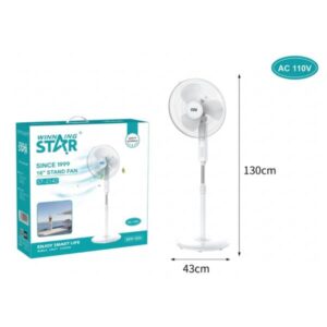VENTILADOR DE PIE 16" WINNING STAR ST-2142 3 VELOCIDADES DFS-1013-WST-110V-17417 BLANCO
