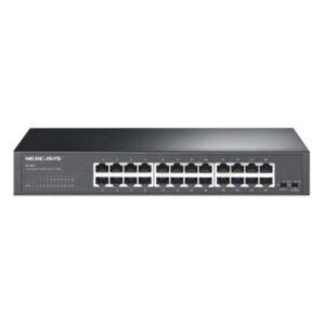 SWITCH MERCUSYS MS124GS 24 PUERTOS GIGABIT 10/100/1000 MBPS NO ADMINISTRABLE RACKMOUNT PLUG & PLAY