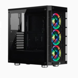CASE GAMING RGB CORSAIR ICUE 465X MID TOWER VENTILADORES 3 DE 120MM CON VIDRIO LATERAL Y MALLA FRONTAL CC-9011188-WW NEGRO